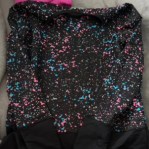Under Armour Kids Long Sleeve Tee - Black with Pink and Blue Accents